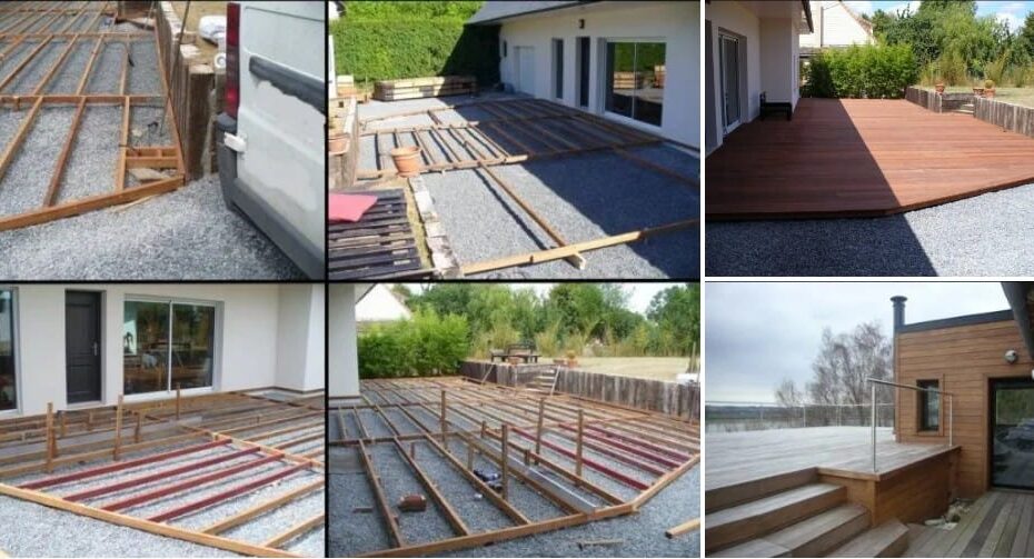 bandeau cadre et support terrasse bois