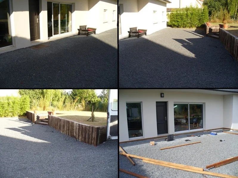 implantation cadre terrasse bois