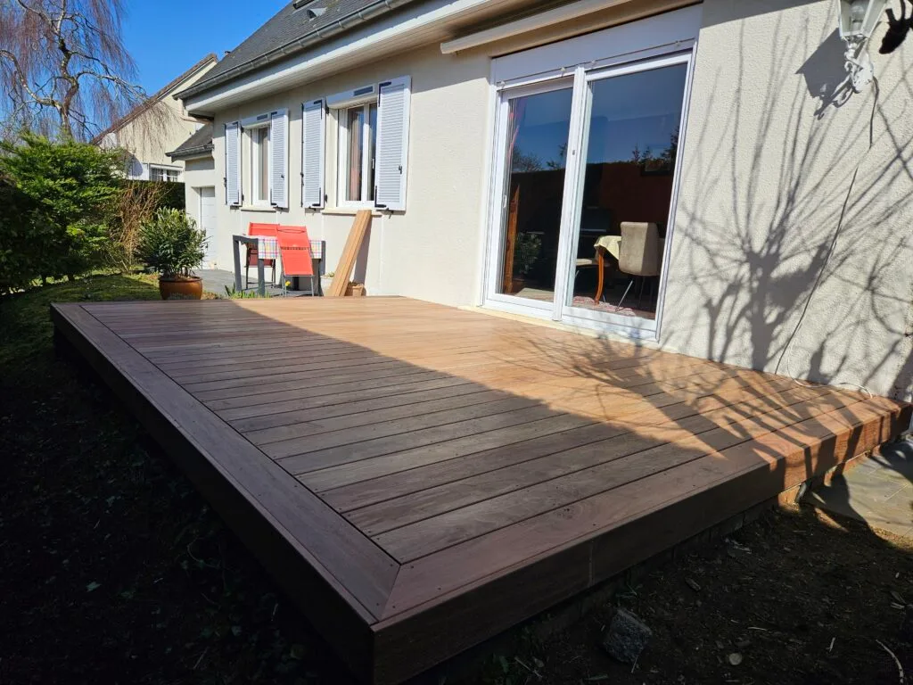 Terrasse cumaru finitions coupes d'onglet Bretteville-sur-Laize
