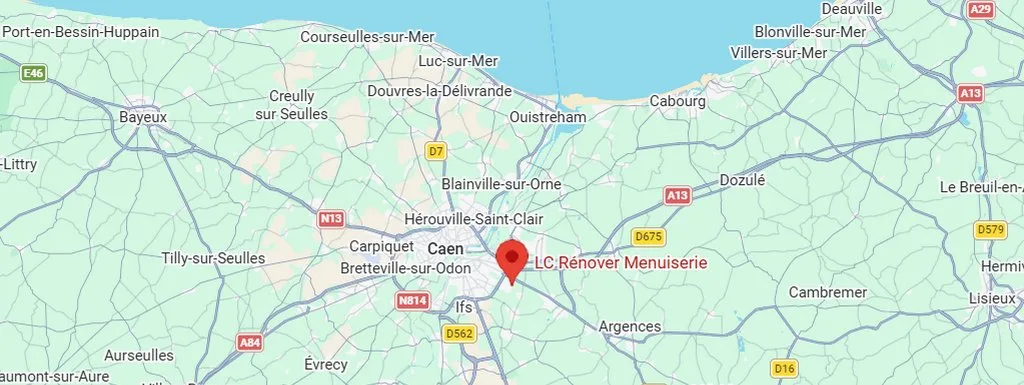 Zone d'intervention LC Rénover Menuiserie — Caen, Mondeville et Calvados